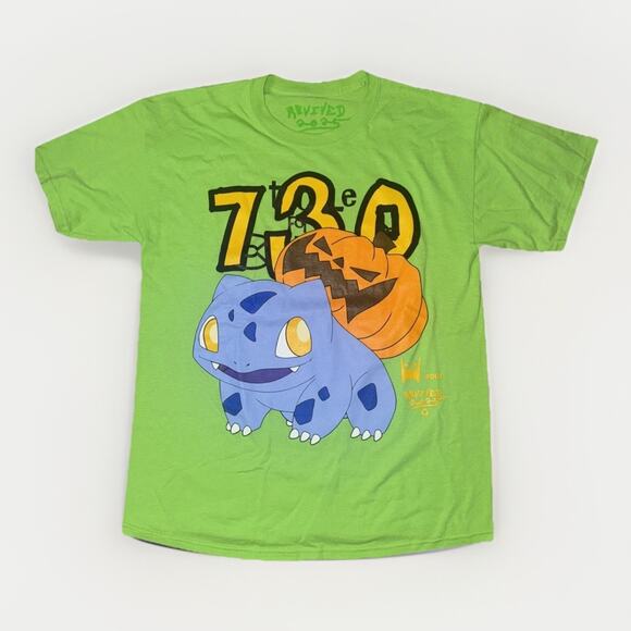 Asspizza x Pokémon Halloween Bulbasaur T-Shirt Green Large 21x29 Limited Graphic - Picture 1 of 6